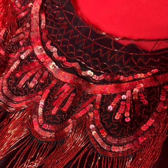 Dreamy Dark Purple Velvet Vintage Dress - Sequined Stunner for Night Out - Picture 5 of 11